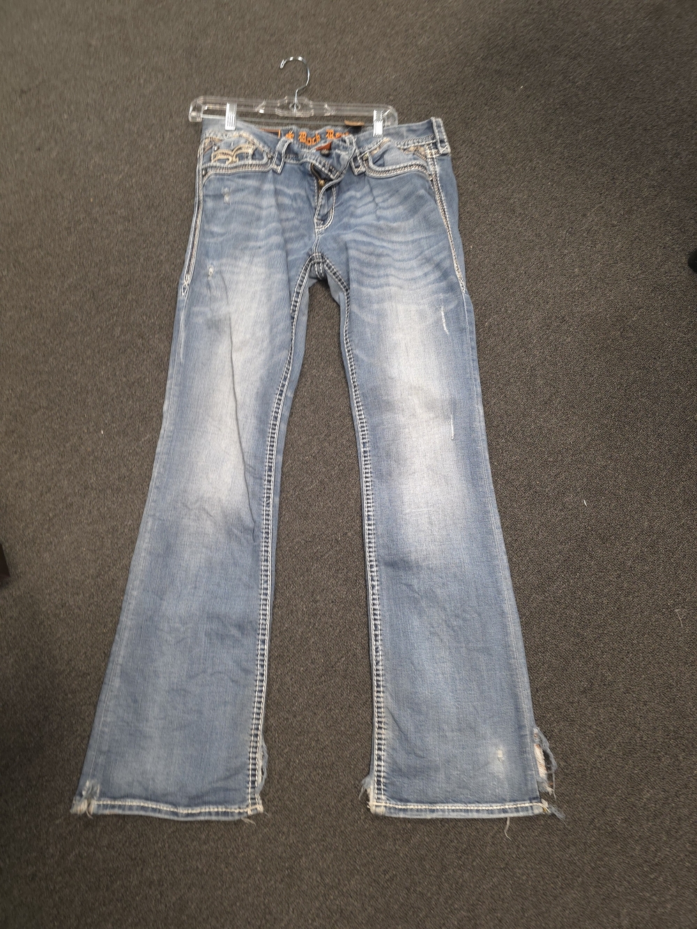 Rock Revival Light Blue Boot Jeans with Faded Whiskering